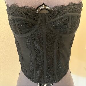 Elegant Black Lace Bustier